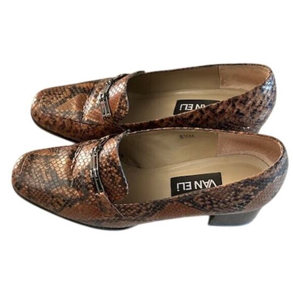 VANELI Snake Print Loafer Heels 8.5 M Brown - Picture 3 of 10